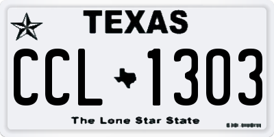 TX license plate CCL1303