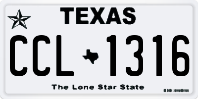 TX license plate CCL1316