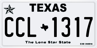 TX license plate CCL1317
