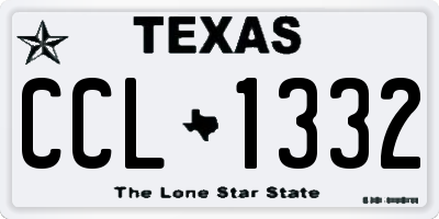 TX license plate CCL1332