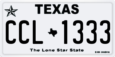 TX license plate CCL1333