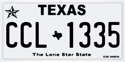 TX license plate CCL1335