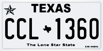 TX license plate CCL1360