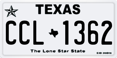 TX license plate CCL1362