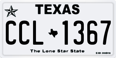 TX license plate CCL1367