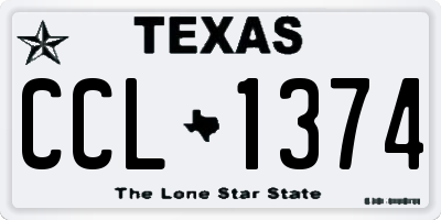 TX license plate CCL1374