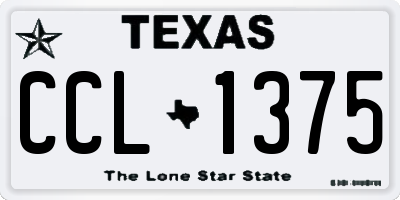 TX license plate CCL1375