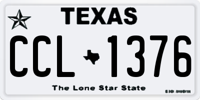 TX license plate CCL1376