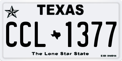 TX license plate CCL1377