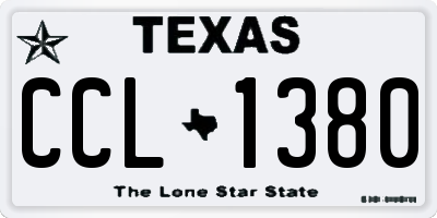 TX license plate CCL1380