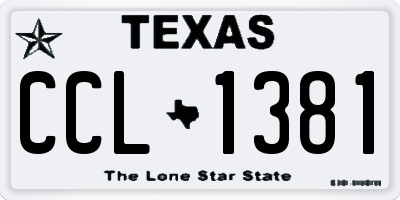 TX license plate CCL1381