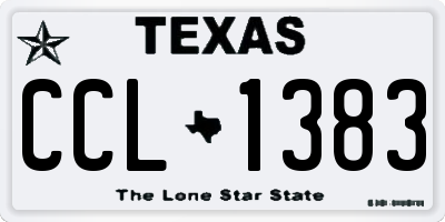 TX license plate CCL1383