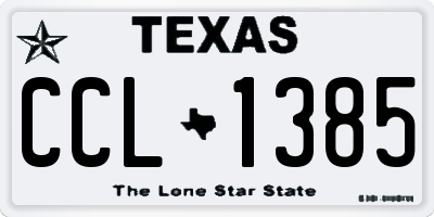 TX license plate CCL1385