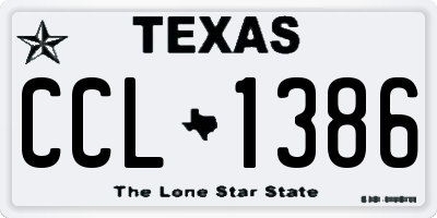 TX license plate CCL1386