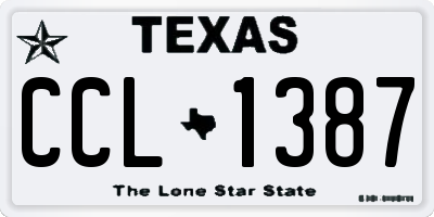 TX license plate CCL1387
