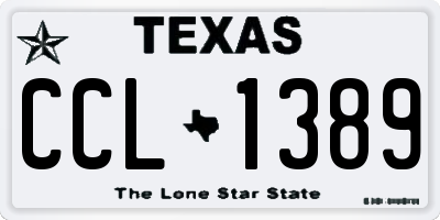 TX license plate CCL1389