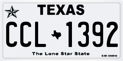 TX license plate CCL1392