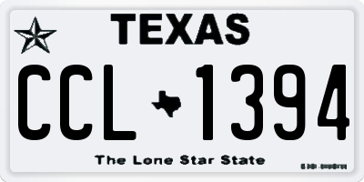 TX license plate CCL1394