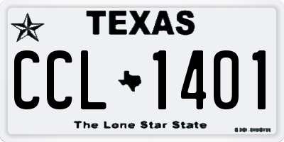 TX license plate CCL1401