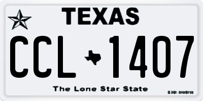 TX license plate CCL1407