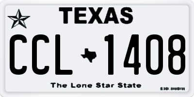 TX license plate CCL1408