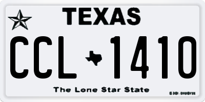 TX license plate CCL1410