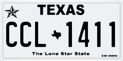 TX license plate CCL1411