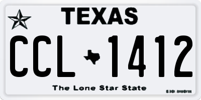 TX license plate CCL1412