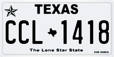 TX license plate CCL1418