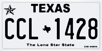 TX license plate CCL1428