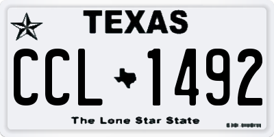TX license plate CCL1492
