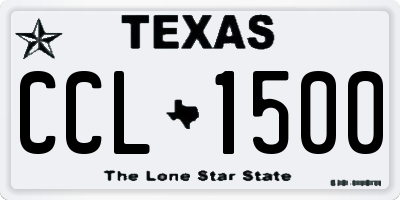 TX license plate CCL1500
