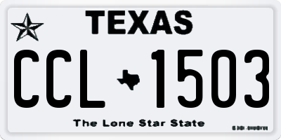TX license plate CCL1503