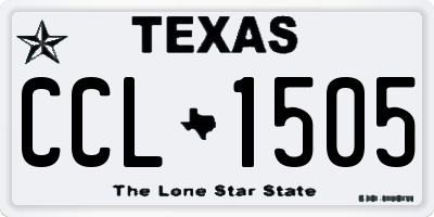TX license plate CCL1505