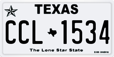 TX license plate CCL1534