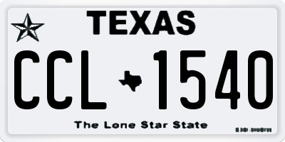 TX license plate CCL1540