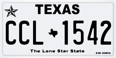 TX license plate CCL1542