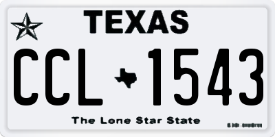 TX license plate CCL1543