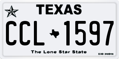 TX license plate CCL1597