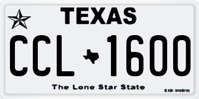 TX license plate CCL1600