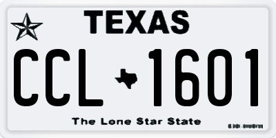 TX license plate CCL1601