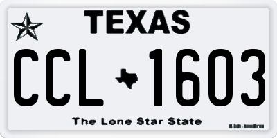 TX license plate CCL1603