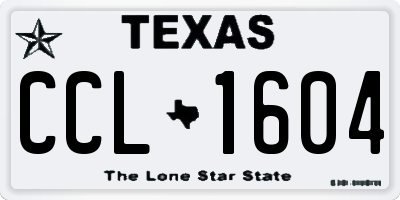 TX license plate CCL1604