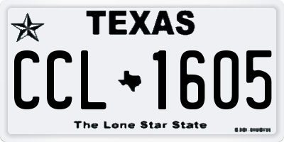 TX license plate CCL1605