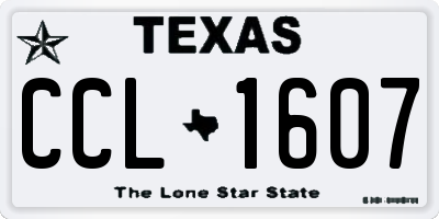 TX license plate CCL1607