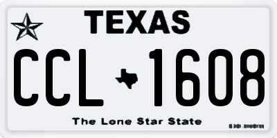 TX license plate CCL1608