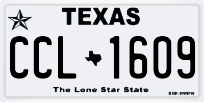 TX license plate CCL1609