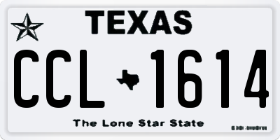 TX license plate CCL1614