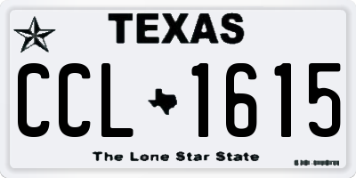 TX license plate CCL1615