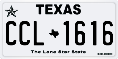 TX license plate CCL1616